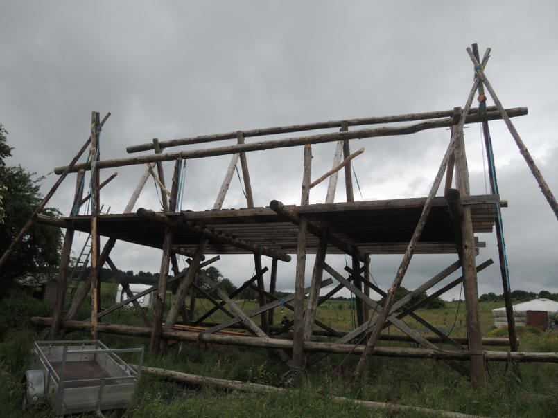 Montage de la première lisse haute ...