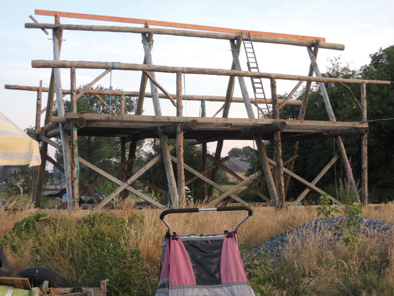 Montage de la panne faitière...